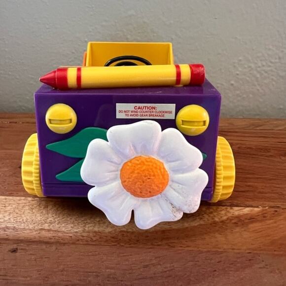 RARE 1999 Playmates Crayons Multicolor Wind Up Toy Car - Picture 2 of 6